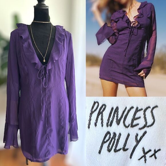 Princess Polly Theo Mini Dress Size 8 - Picture 1 of 14